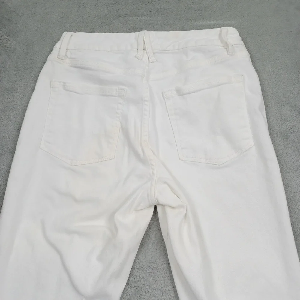 Good American Jeans Womens 8 White Denim Straight Preppy Pockets Casual
